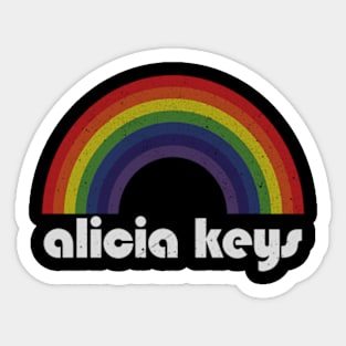 Alicia Keys / Vintage Rainbow Design // Fan Art Design Sticker